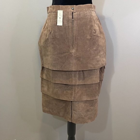 Wear it Out Womens Lined Layered Suede Skirt sz 14 NWT (1 Flaw) See Photos - Picture 8 of 9